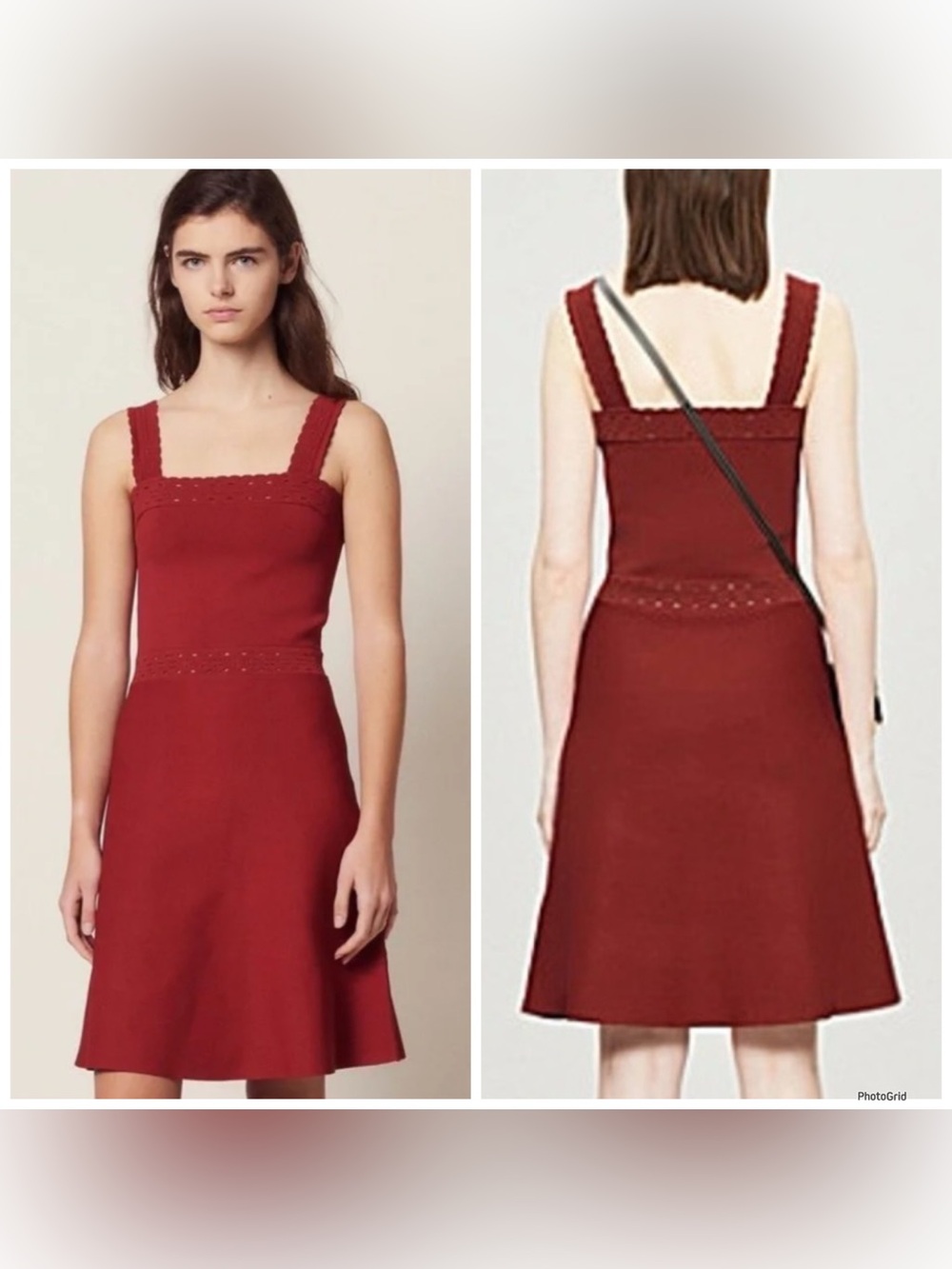 Sandro Alyson Classy Sleeveless Fit and Flare Mini Dress in Wine Red 8